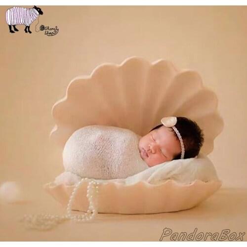 Newborn Photography Props Iron Basket Baby Photo Shoot Studio Session Posing Cameo Shell Conch Bed Basket fotografia Accessories