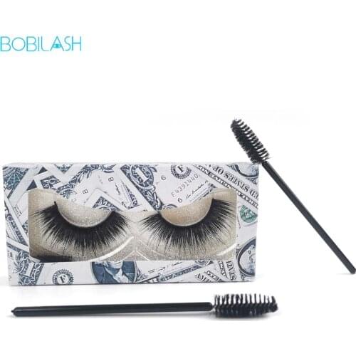 BOBILASH 1 Pair 3D Mink Lashes Set 100% Cruelty free Fluffy Soft Wispy Handmade Lashes Eyelash Extension Makeup