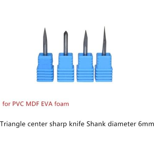 Engraving machine tool 6mm center knife sharp milling cutter flat bottom end mill triangle