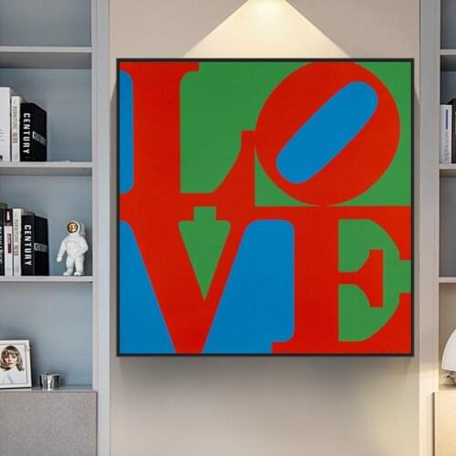 ROBERT INDIANA 1967 Canvas Painting Wall Art Abstract Letter Love Posters and Prints Wall Picture for Living Bed Room Home Decor