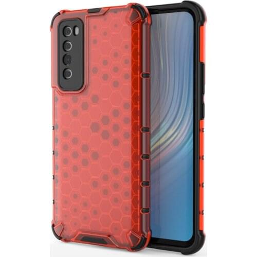 TPU Bumper Shockproof Hard Plastic Back Phone Case for Huawei Nova7 Clear Honeycomb Anti-Scratch Cover