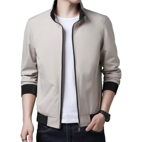 2020 Spring Autumn Casual Solid Fashion Slim Bomber Jacket Men Overcoat New Arrival Baseball Jackets Mens Jacket Size 7XL, 8XL