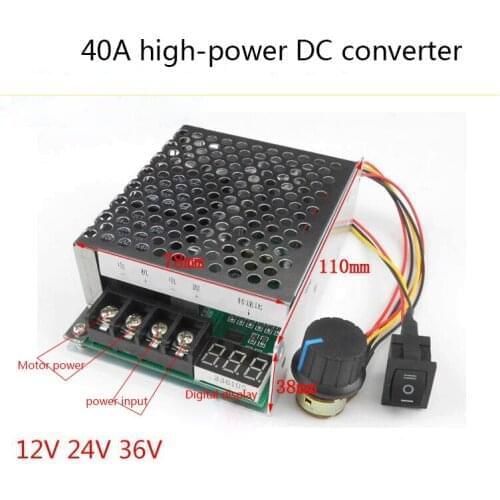 40A DC motor speed controller,, motor speed controller,, reverse switch,, digital display tachometer,,12V24V36V