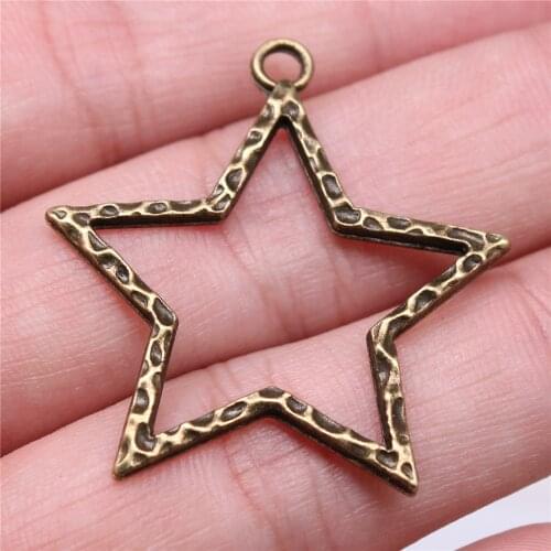 WYSIWYG 5pcs 37x35mm Big Hollow Star Pendants For Jewelry Making Big Hollow Star Charm Big Hollow Star Pendants