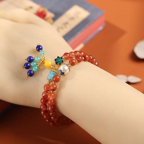 Double Layer Women Bracelets On Hand Chain Bangles Jewelry Aesthetic Fashion Female Popular Now New 2021 Vintage Classic Casual