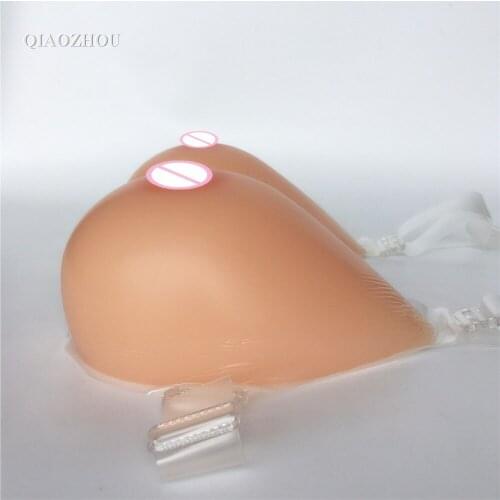 1000g d cup breast form fake prosthesis for breast cancer silicon para strap on rubber boobs