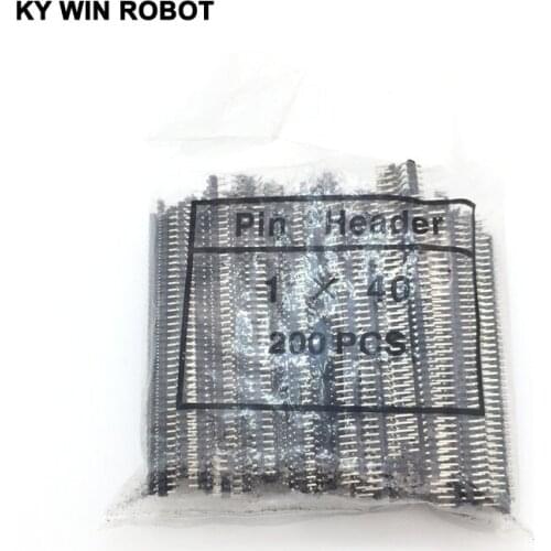 200pcs 40 Pin 1x40 Single Row 90 - degree 2mm Pin Header Angle Connector Plated copper Strip bending