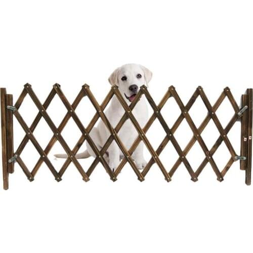 33-110cm Dogs Wooden Fence Gate Panel Expandable Pet Safety Separation Barrier