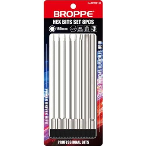 8pcs 1/4" 150mm Hex Screwdriver Bits 1.5-8mm Magnetic Electronic Drill S2 Hexagonal Screw Driver Bit Set Power Driver Tools