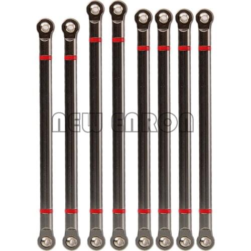8Pcs/lot CNC Aluminum Alloy Link Rod Compatible with 313MM Wheelbase chassis FOR 1/10 RC Car Crawler Part Axial Racing SCX10