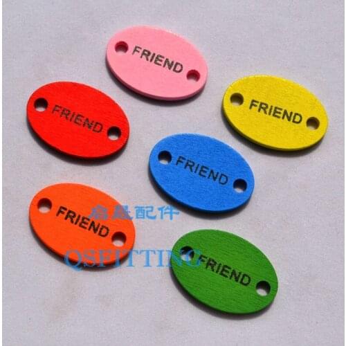 Free shipping!!!35*24MM jewelry accessory for bracelet,wood for decoration,Oval shape,"friend"