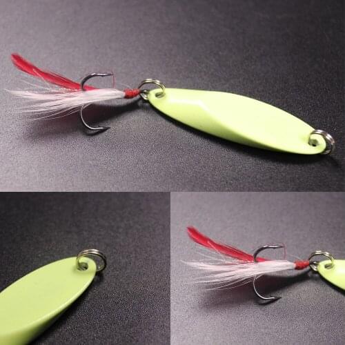 2pcs Luminous Metal Spinner Spoon Bass Fishing Lure Sequins Hard Bait With Flash Tail Sea Fishing Trolling Tackle 5g/7g/10g/13g