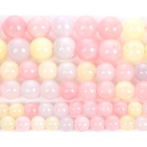 Whosale Color Morgan Natural Stone Charm Round Loose Beads For Jewelry Making DIY Bracelets Necklace Handmade 6/8/10 MM
