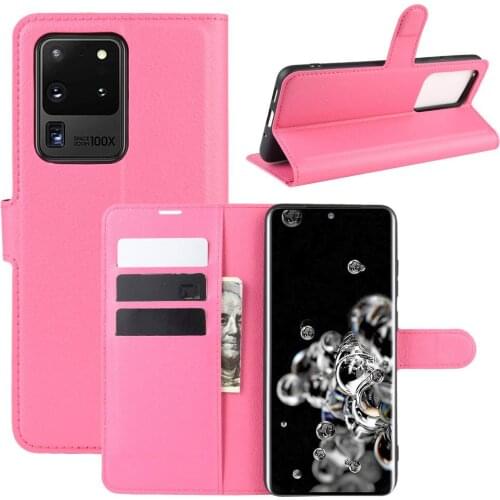 100pcs Leather Litchi Case Holder Card Slot Cover For Samsung Galaxy S21 Plus S20 FE Note 20 Ultra A02S A02 A12 A32 A42 A52 A72