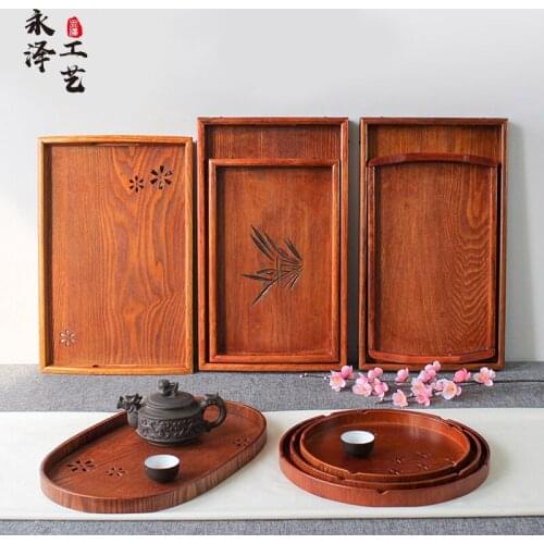 Wood Tea Tray Dessert Coffee Tray Food Plate, Coffee Board Table Wooden Tea Tray Pad, Kitchen Tool
