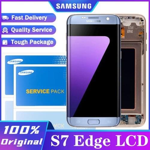 5.5'' Super Amoled Display with Frame for SAMSUNG Galaxy S7 edge LCD G935 G935F Touch Screen Digitizer Assembly Replacement Part