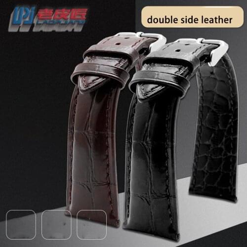 Brand double-sided Leather Wristband for mens and womens wristband Leather Wristband Quick release style 14 16 18 19 20 22mm