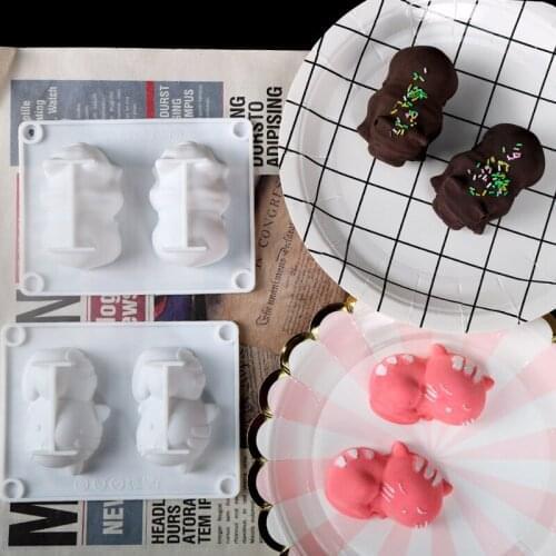 2pcs Cat Dog Mold Silicone Baking Accessories Sugar Craft Chocolate Cutter Mould Fondant Cake Decorating Tools Silicone Molds