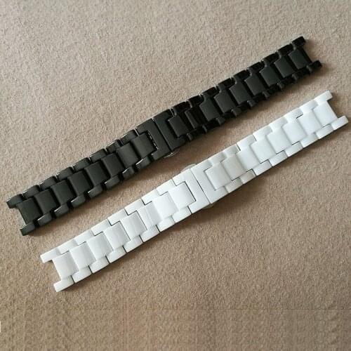 Ceramic Strap Notch 16*9 16*10 20*11mm Bracelet Men Women Watch Band Butterfly Buckle for Rolex Cartier Tissot Omega Longines Ck