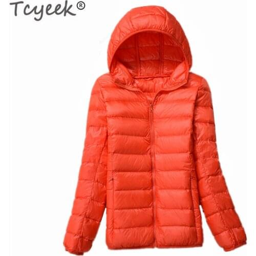 Tcyeek Winter Jacket Women 2020 White Duck Down Jackets Short Thin Coat Autumn Plus Size 6XL Ladies Coats Chaqueta Mujer LWL714