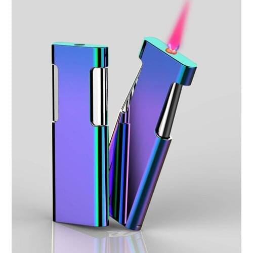 Metal Windproof Jet Turbo Lighter Gas Ultrathin Multicolor Luxury Torch Car Lighters Creative Novelty Gifts For Men