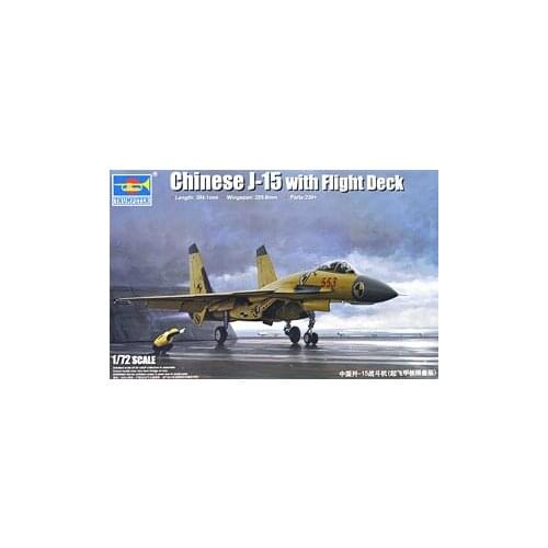 Trumpeter 1/72 scale model 01670 Navy J-15 carrier-based fighter and aircraft carriera take-off deck