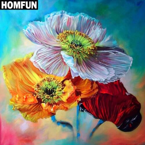 HOMFUN Full Square/Round Drill 5D DIY Diamond Painting "Colorful flower" 3D Embroidery Cross Stitch 5D Rhinestone Home Decor