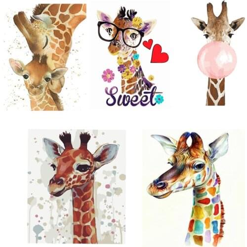 DIY Paints By Numbers Giraffe 50x40cm Art Pictures Set Coloring Decorative Canvas Wall Artcraft Oil Painting By Number