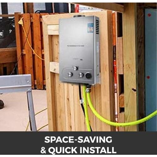 6L-18L LPG Propane Gas Tankless Hot Water Heater 4.8GPM Stainless Steel Propane On-Demand Gas Water Heat