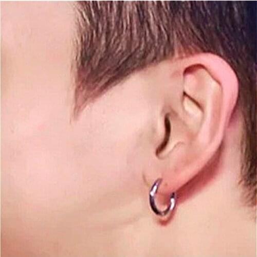 New 16mm Earrings For Man Gold Black Color Round Circle Earring Ear Ring Hoop Earrings