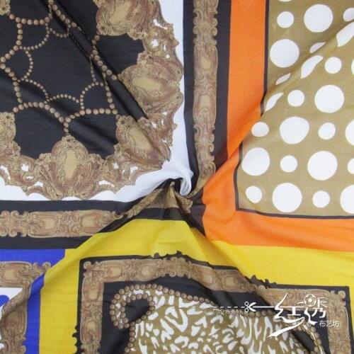 Single 75D fashion geometric chiffon fabric city style spring and summer clothing dress cool cloth