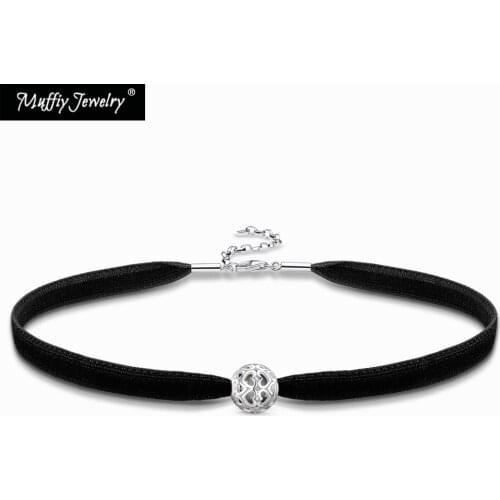 Hearts Beads Chokers Necklace,Europe Style European 2018 Fashion Romantic Gift Jewelry in 925 Sterling Silver For Women Girls