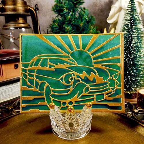 Panalisacraft Vintage Sunshine background car Metal Cutting Dies for DIY Scrapbooking/Card Making/Kids Fun Decoration Supplies