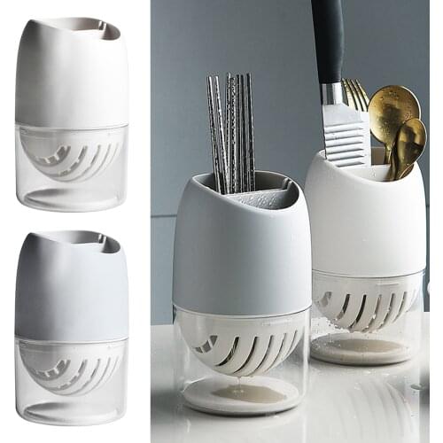 Plastic Cutlery Holder Drainer Spoon Fork Chopsticks Storage Basket Rack Kitchen Accessories Tools Organizer