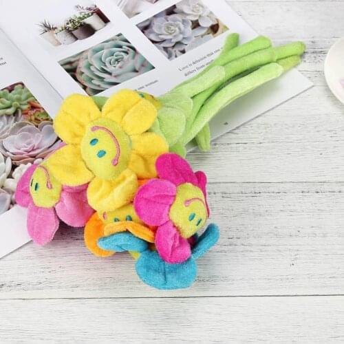 30cm Plush Sun Flower with Bendable Stems Smile Face Stuffed Toy Home Decorations Girl Boy Kid Toys Holiday Birthday Gifts