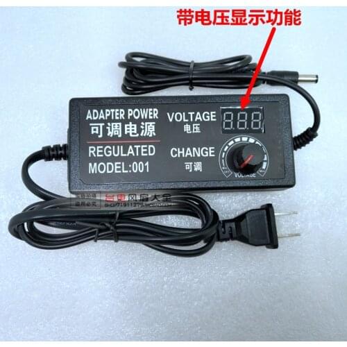 Adjustable Voltage Speed Control Power Adapter 220V to 3V-24V Universal Power Supply DC 2A 48W Adjustable Transformer