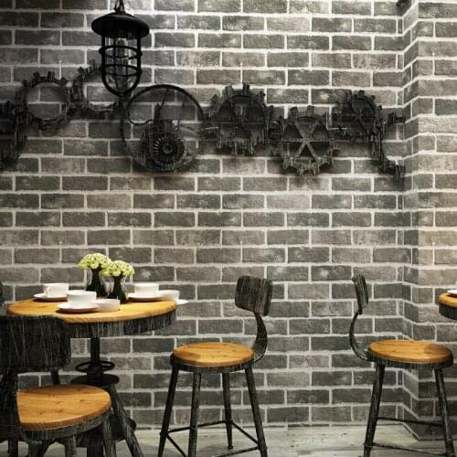 Retro Imitation Brick Wallpaper 3D Self Adhesive Waterproof PVC Wall Sticker Restaurant Cafe Living Room Wall Paper For Wall 3 D