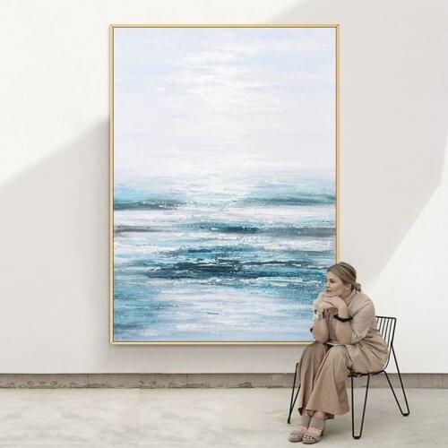 Hand Painted Abstract Oil Painting Porch Vertical Version Decorative Painting Modern Minimalist Nordic Beautiful Scenery Hanging