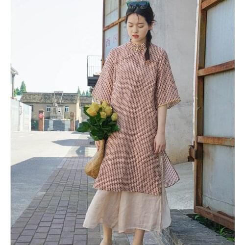 SCUWLINEN Summer Dresses With Sleeves