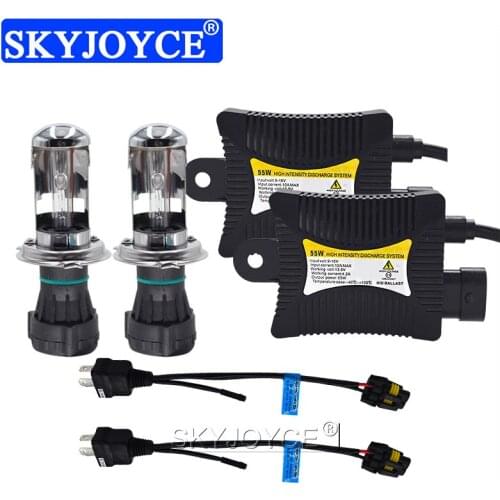 SKYJOYCE 1 Set 55W H4 Bixenon HID Xenon Healight Kit H4-3 4300K 5000K 6000K 8000K Auto Headlamp With 12V DC 55W Slim HID Ballast