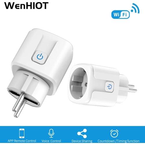 WENHIOT WIFI Plug EU Smart Socket Tuya Smart Home Automation Voice Control Power Monitor Timer Outlet for Google Home Alexa 16A