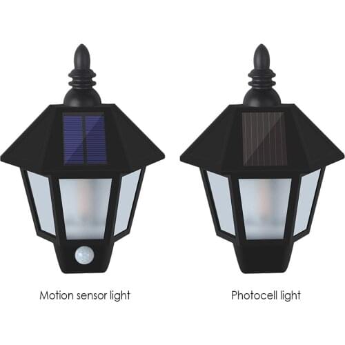 Outdoor Water Resistant Wall Lantern Lightweight Solar Lamp Wirless Photocell LED Light Dawn Sensor Lamp for Garden Courtyard