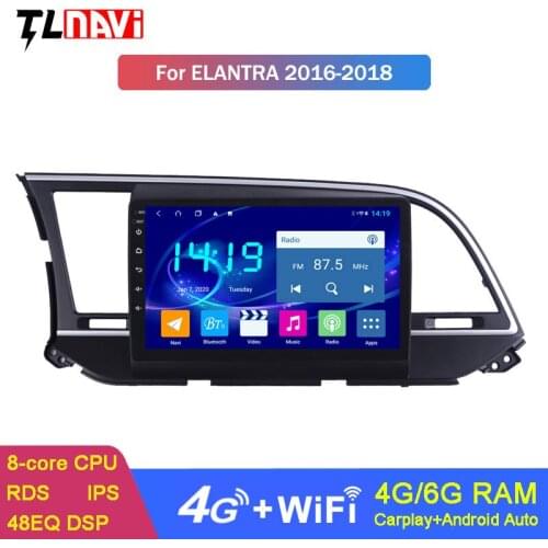 Eight Cores 6G+128G 9 Inch Android 10 Car Multimedia Player GPS Navigation For Hyundai Elantra 2016-2018