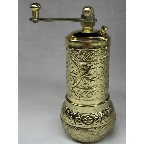 BRIGHT YELLOW COLOR OTTOMAN MOTİFLİ AUTHENTIC HANDMADE KARABİBER SALT RICE MILL MINI STYLISH GRINDER MILL 11CM
