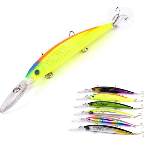 YUZI Hard Bait 14.7CM/12G Minnow Fishing Lure 1pcs 1.6-3.2M Diving depth Artificial Bait For Bass Fishing Wobbler pesca
