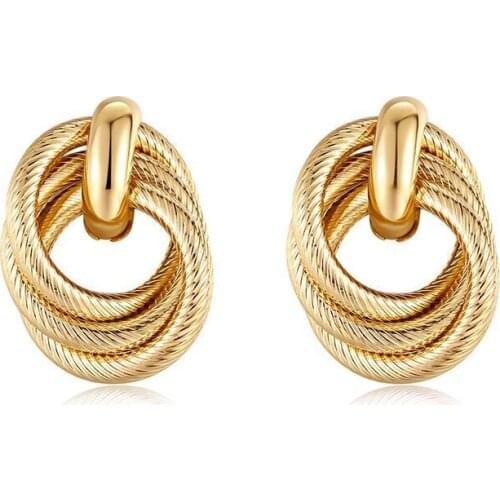 MxGxFam Exaggerated Europe Fashion Stud Earrings for Women 3 Gold Color Choices Nickel Free