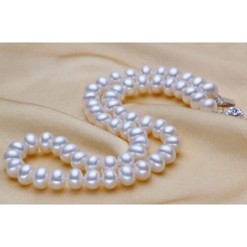 Women word Love AAA Handmade 9-10MM beads Elegant Pearl necklaces customized length natural pearl Fashion fres