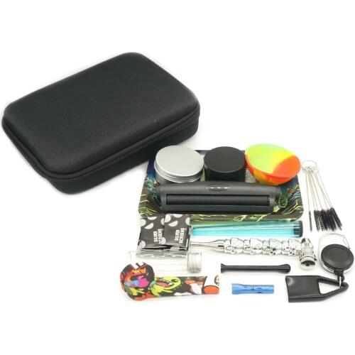 1Set Smoking Pipe Grinder With Rolling Paper Tray Tube Lighter Leash Silicone Bowl Smoke Storage Box Snuff Cigarette Accessories