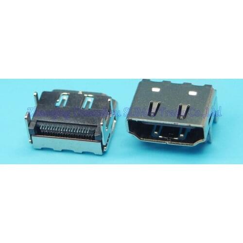 10pcs/lot commonly use 19Pin HDMI Female Jack HDMI Connector for Notebook desktop Player etc 180 Degree