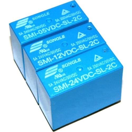 100PCS/lot Power relays SMI-05VDC-SL-2C SMI-12VDC-SL-2C SMI-24VDC-SL-2C 5V 12V 24V 5A/250VAC/30VDC 8pin
